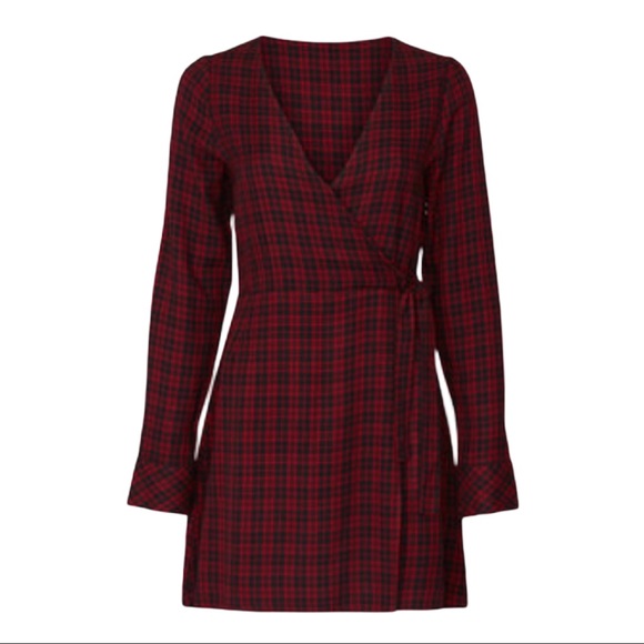 Sanctuary Upbeat Plaid Wrap Dress Size 12 - Picture 2 of 5